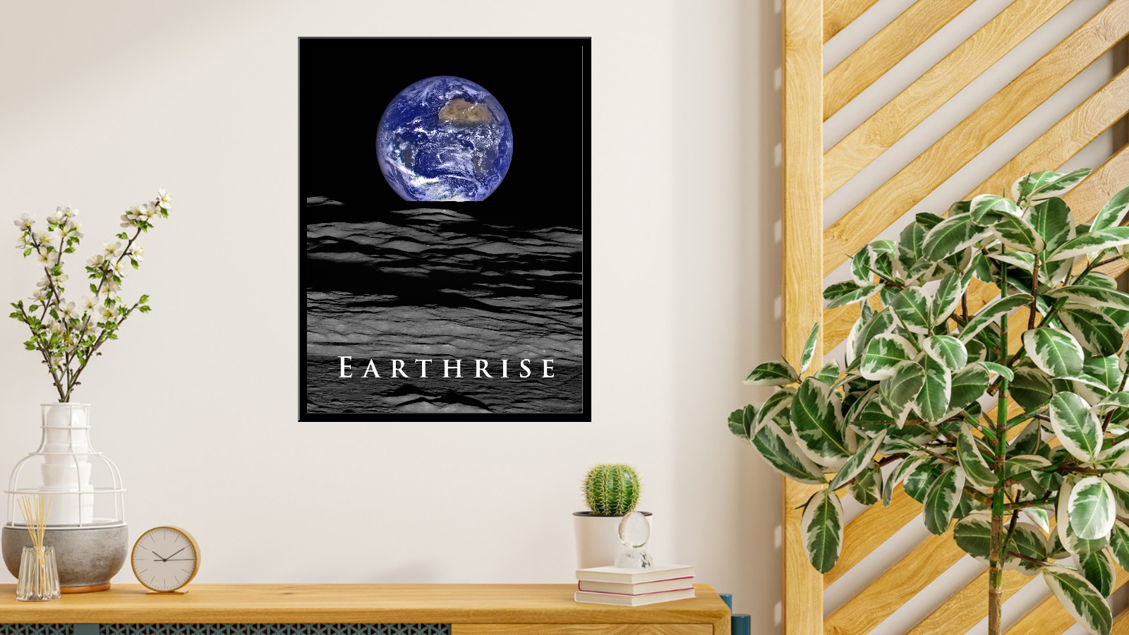 Wschód Ziemi na Księżycu - podpisany po angielsku
