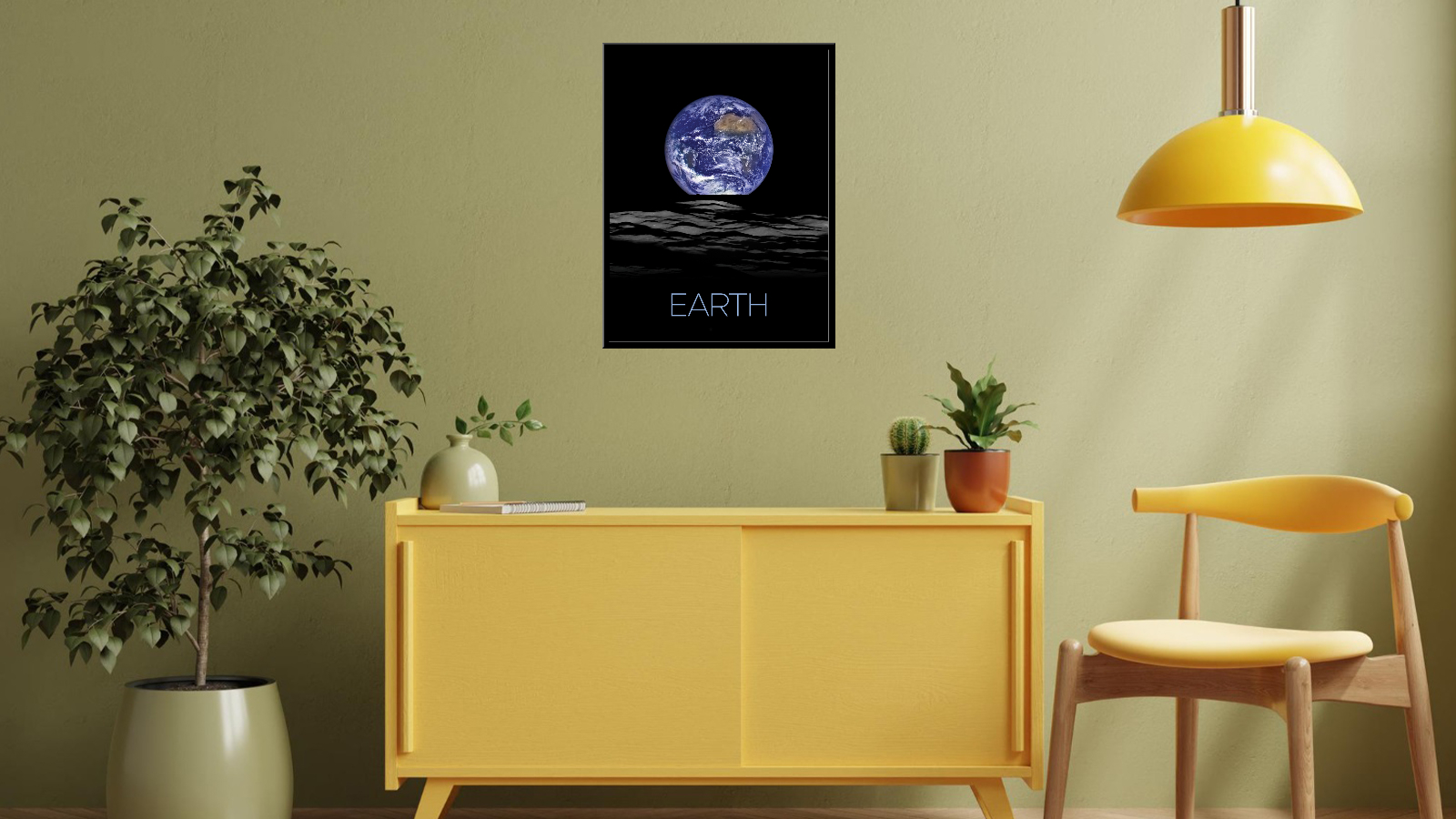 Earthrise over the moon
